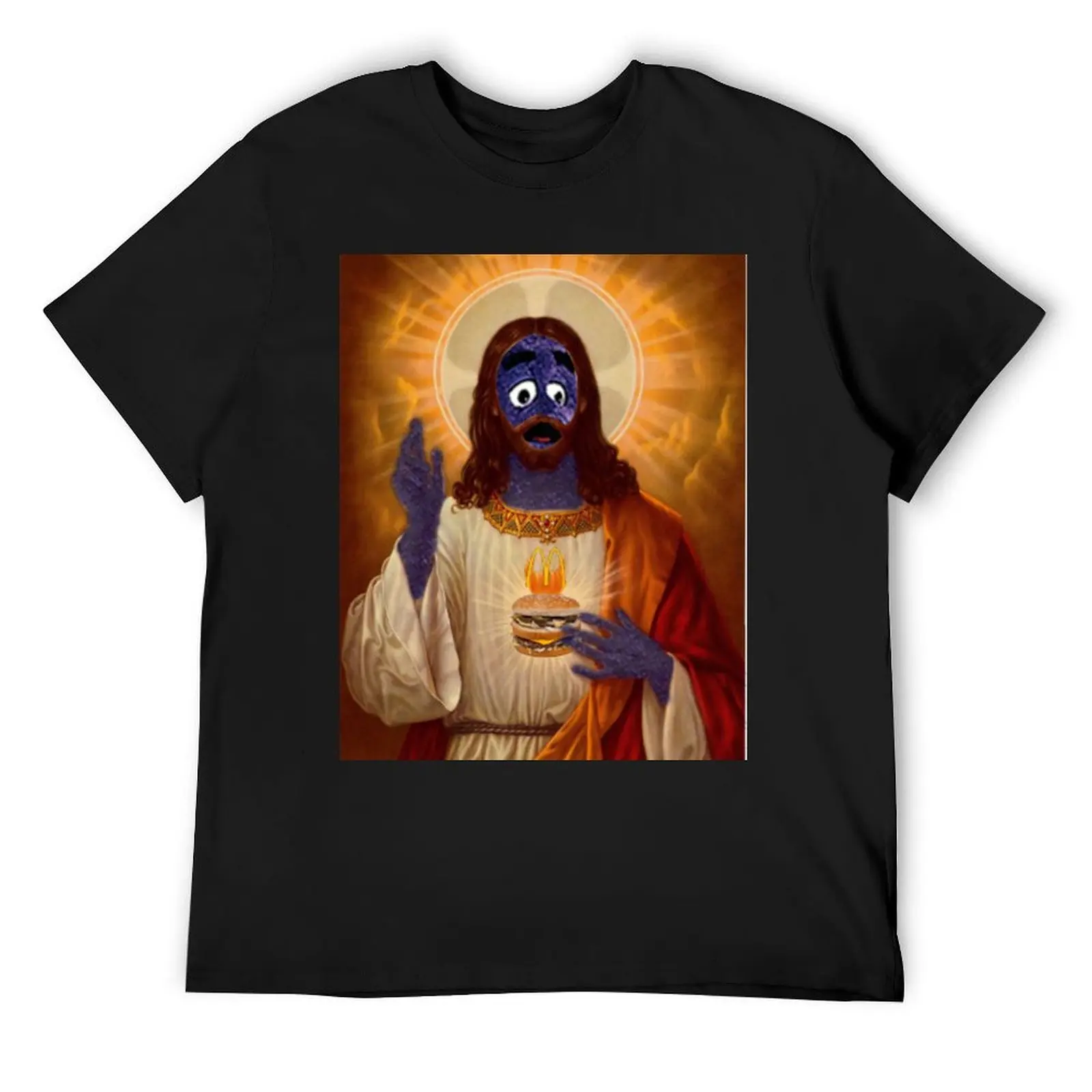 

Grimace Jesus T-Shirt graphic shirts basketball graphic tees tops plus size men clothing
