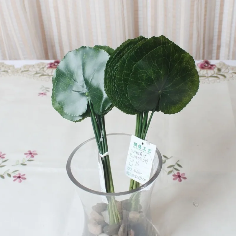 12pcs/lot Simulated PU Small Lotus Leaf Plant Wall, Tree Leaf, Fake Leaf Room Outdoor, Garden Scenery Artificial Lotus Leaf