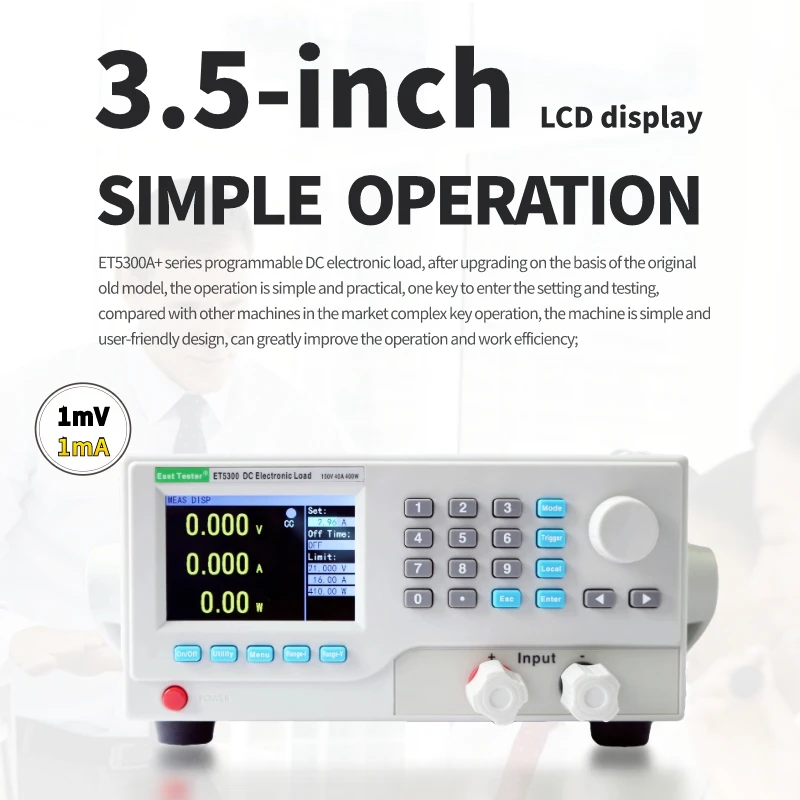 Medidor programable de carga electrónica, dispositivo electrónico de CC, LCD, canal único/Dual, 150V, 60A, 400W, probador de capacidad de batería, USB RS-232 485, ET5301