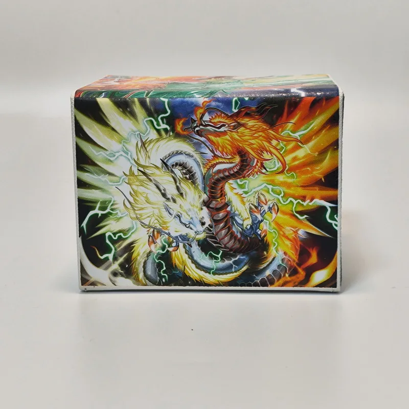 Yu Gi Oh Card Box Diy Tenpai Dragon Chundra Anime Game Ocg Tcg Ptcg Trading Card Storage Box Pu Leather Collection Box 100+