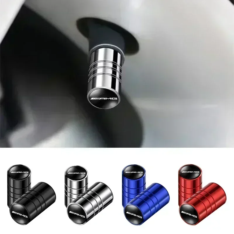 4Pcs Alloy Car Tire Valve Stem Air Caps Anti-theft Airtight Cover For Mercedes Benz A B C E S GLA CLA GLC GLE AMG Accessories