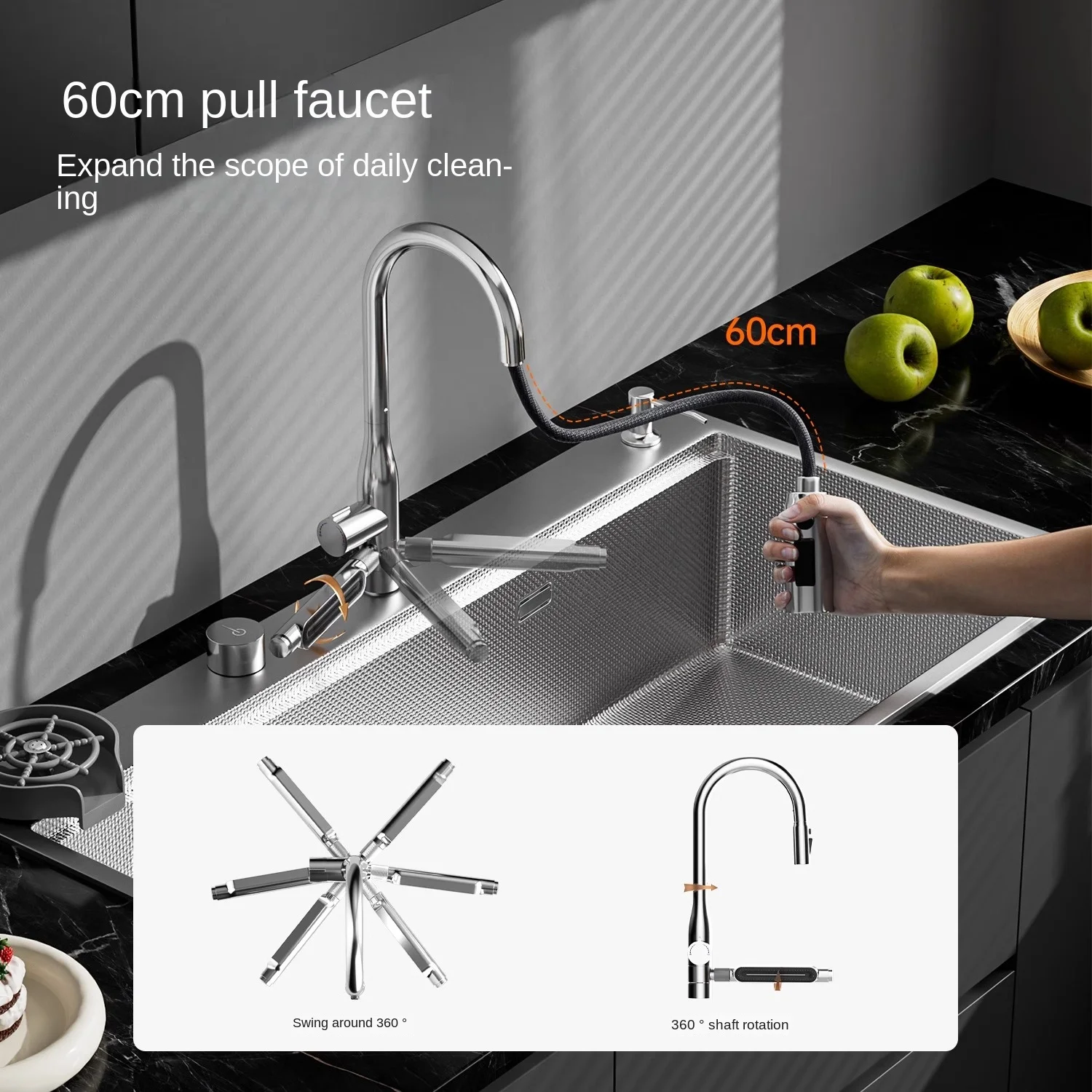 Original Color Undermount Sink for Dishwasher Replacement Home Use SUS304 Stainless Steel Single Bowl Kitchen Sink