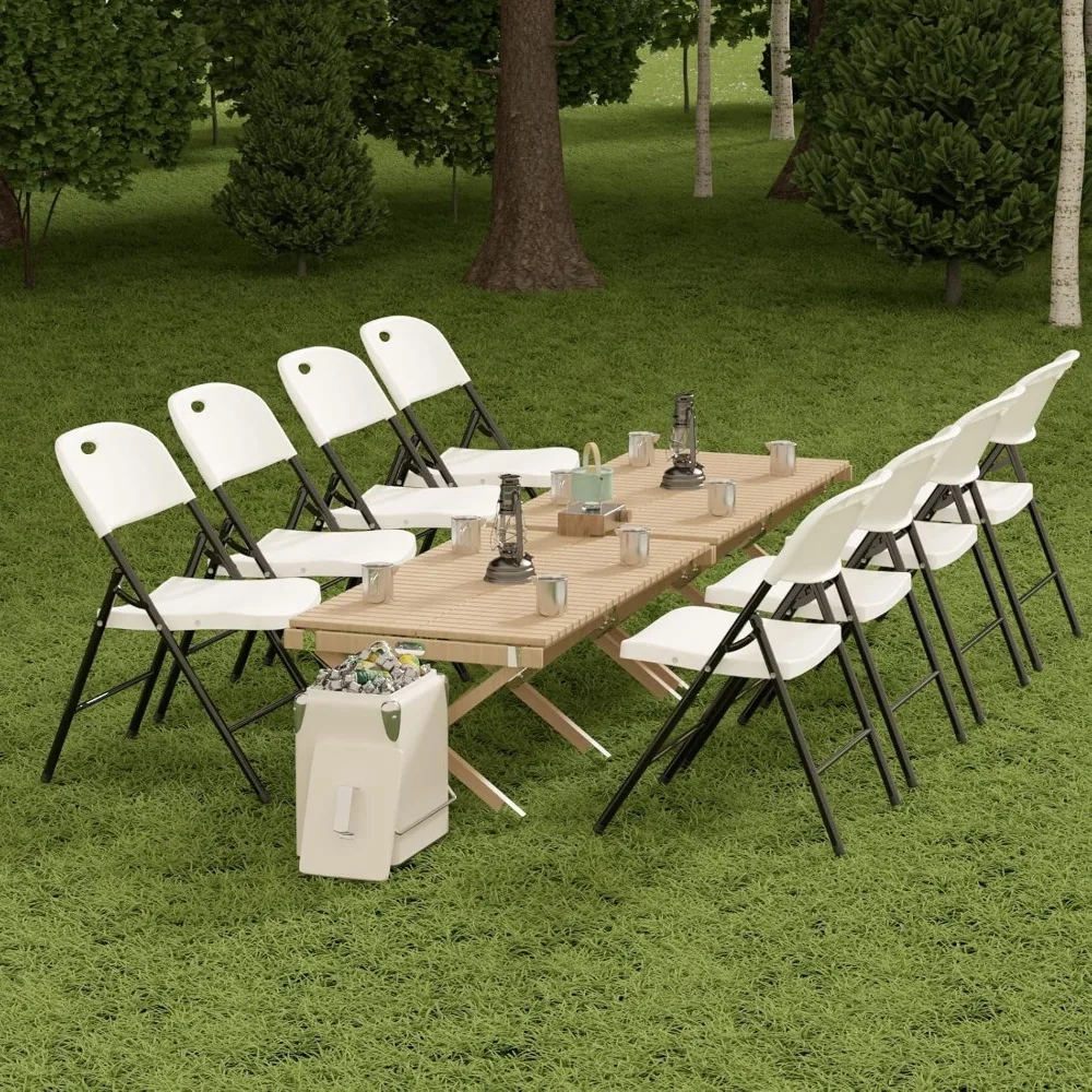 Heavy-Duty Plastic Folding Chairs with Steel Frame for Indoor & Outdoor Use, Ideal for Weddings, Parties, and Restaurant Events