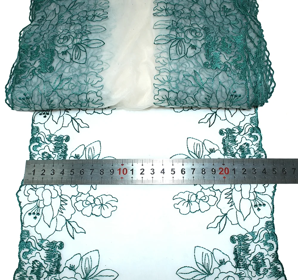 10Yards Bilateral Green Mesh Embroidery Lace Item Fabric, Hair Accessory Clothing Accessories, Handmade DIY Garment Sewing,