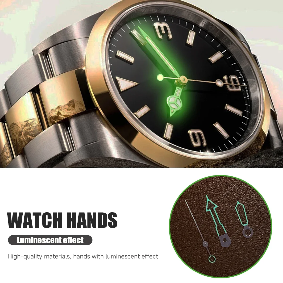 Skeleton NH35 Hands Green Luminous Hollow Out Watch Hands For NH35 NH36 4R 7S Movement Watch Accessories view 5