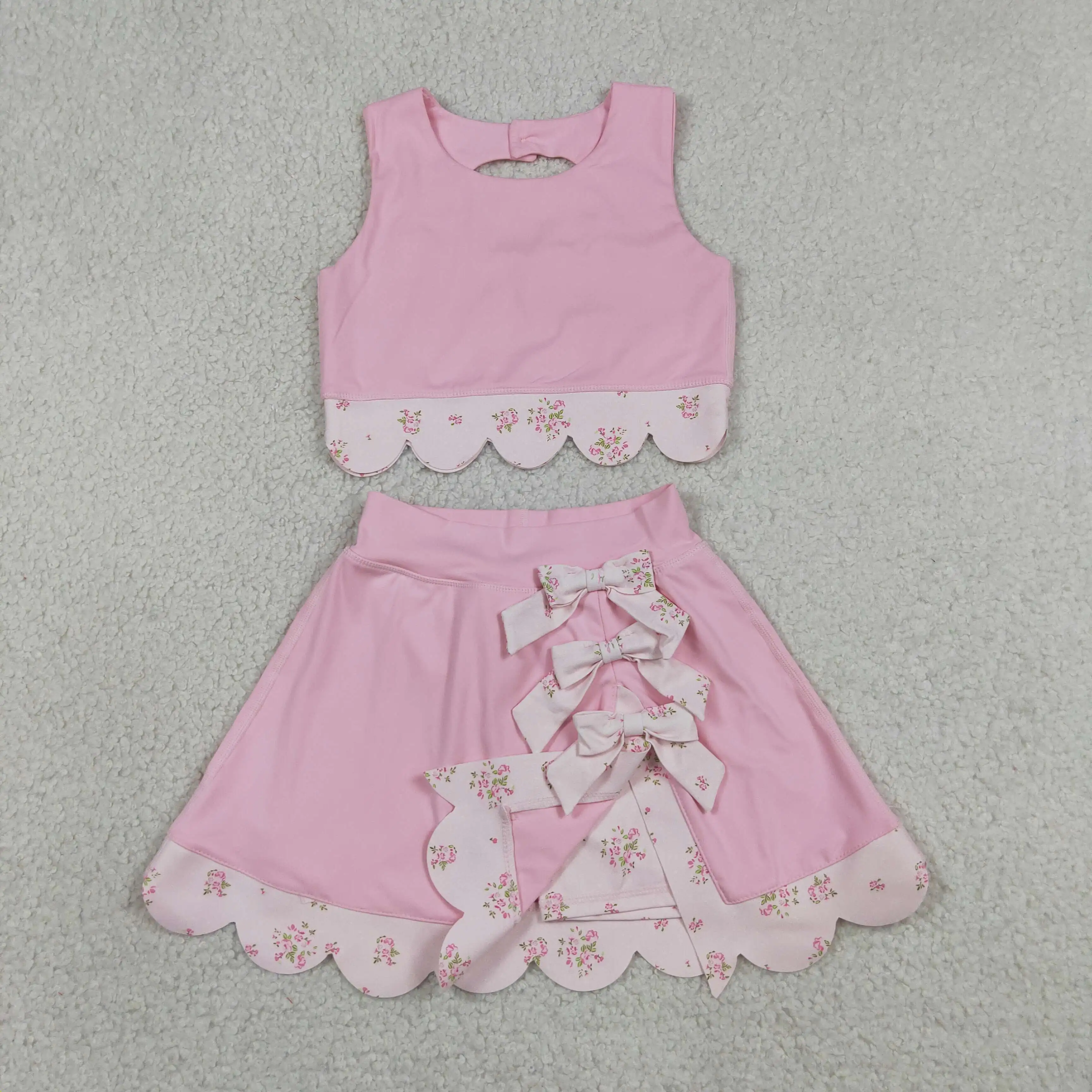 卸売ベビーガールヨガアクティブピンク服幼児シャツ花柄リボンス - Baby Yoga Clothing のレビューと価格