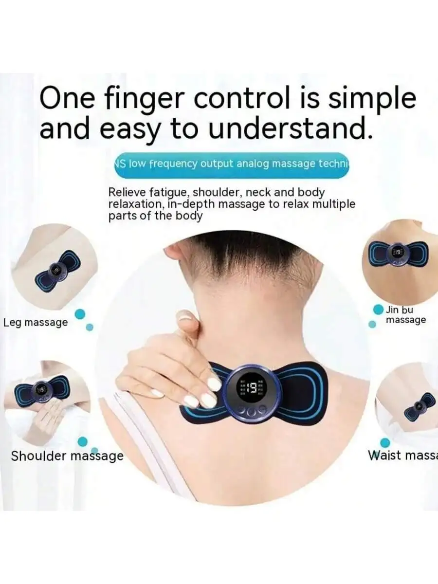 EMS مدلك الرقبة الصغير للرقبة والظهر محفز مدلك وسادة جل محمولة ملصق رقيق