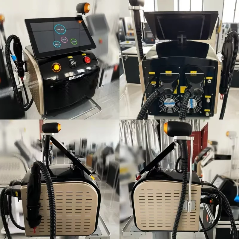 

2в1 Сопрано Титан Лед Платиновый Диод 940 755 808 1064 нм 4 длины волны Лазер ND: YAG Машина Безболезненная машина для удаления волос