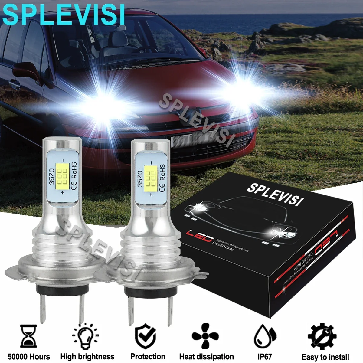 

2x LED Headlight High/Low Beam Bulbs 6000K White For Peugeot 807 2002-2015 2003 2004 2005 2006 2007 2008 2009 2010 2011 2012