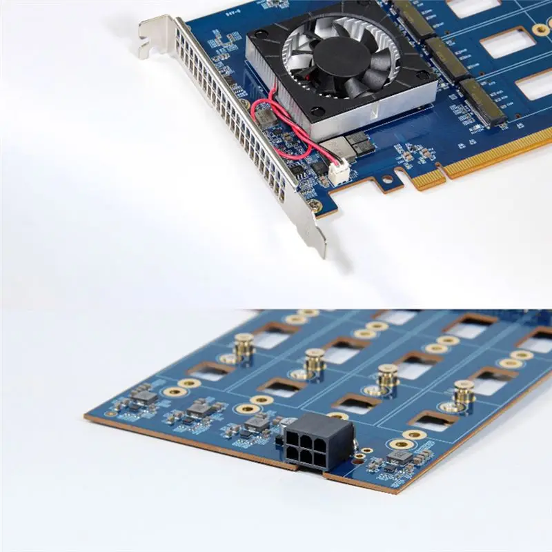M51K-Pcle 4.0 To M. 2 NVME 8-Disk Expansion Card PEX88048 Free Main Board Split Support For 8-Disk M. 2 NVME Storage Devices