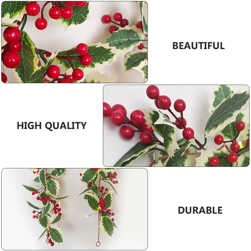

Christmas Rattan Berry String Light Xmas Party Light Luminous Hanging Decor Creative Home Decoration Xmas Luminous Decor