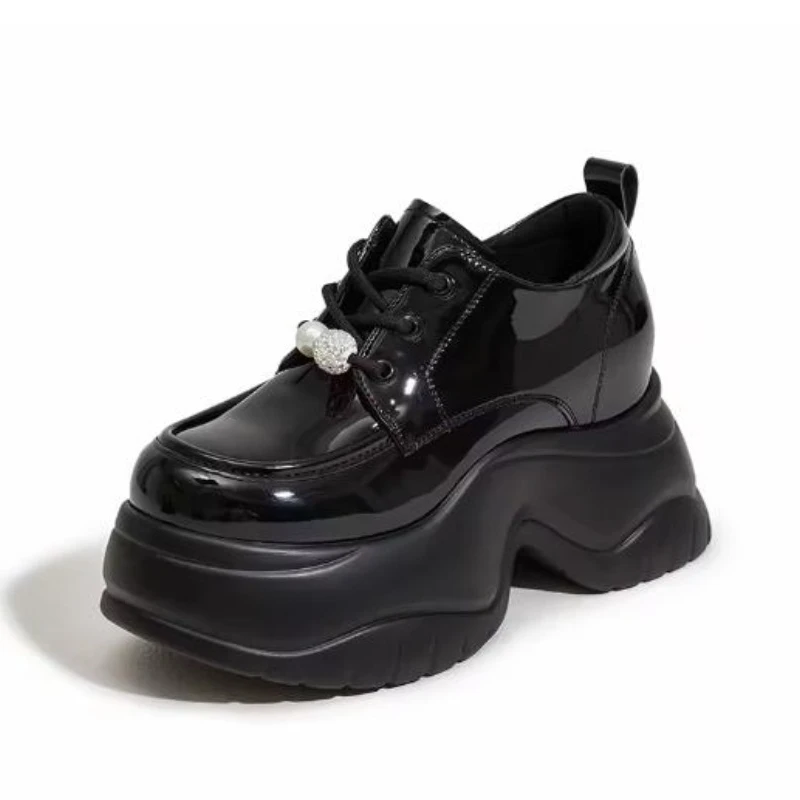 

2026 New 9cm Microfiber Leather Summer High Brand Spring Autumn Platform Wedge Women Chunky Sneaker Pumps Fashion Pumps Shoes