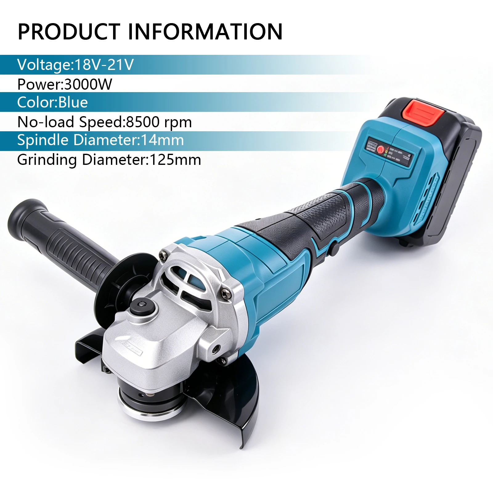 2026 New Brushless Angle Grinder 125mm Cutting Polishing Metal Stone with Battery Control Panel For Makita 18V-21V Battery Pin