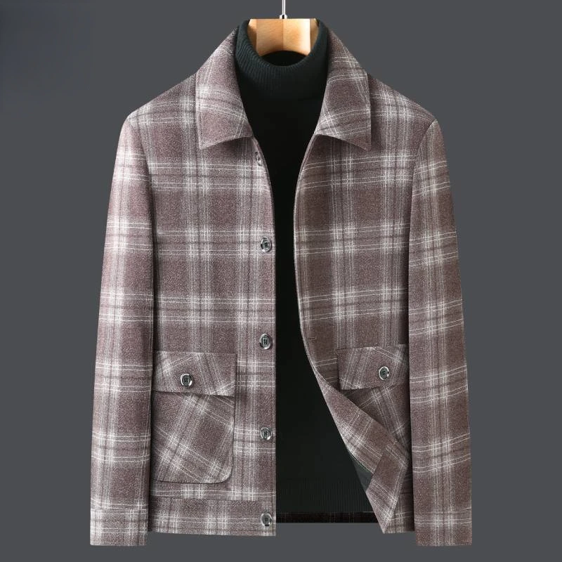 

2023 Spring and Autumn New Men's Fashion Casual All-Match Plaid Jacket Male High Quality Business Casual Plus Size Coats U266