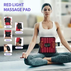 660nm Red Light and 850nm Near Infrared Massage Pad Waist Massager Lumbar Back Abdomen Vibration Massager Full Body Massager