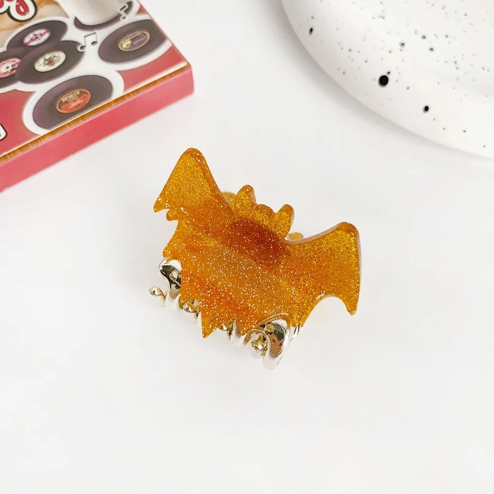 Y2K Halloween Bat Hair Claw Alloy Dazzling Colors Shiny Acrylic Shark Clip Headdress Gothic Style Bat Wings Hair Claw Festival