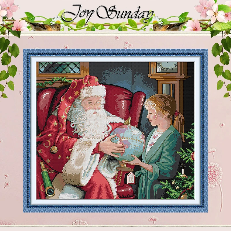 Santa Claus Christmas Eve Patterns Counted Cross Stitch Set 11CT 14CT 16CT Stamped DMC Cross-stitch Kit Embroidery Needlework