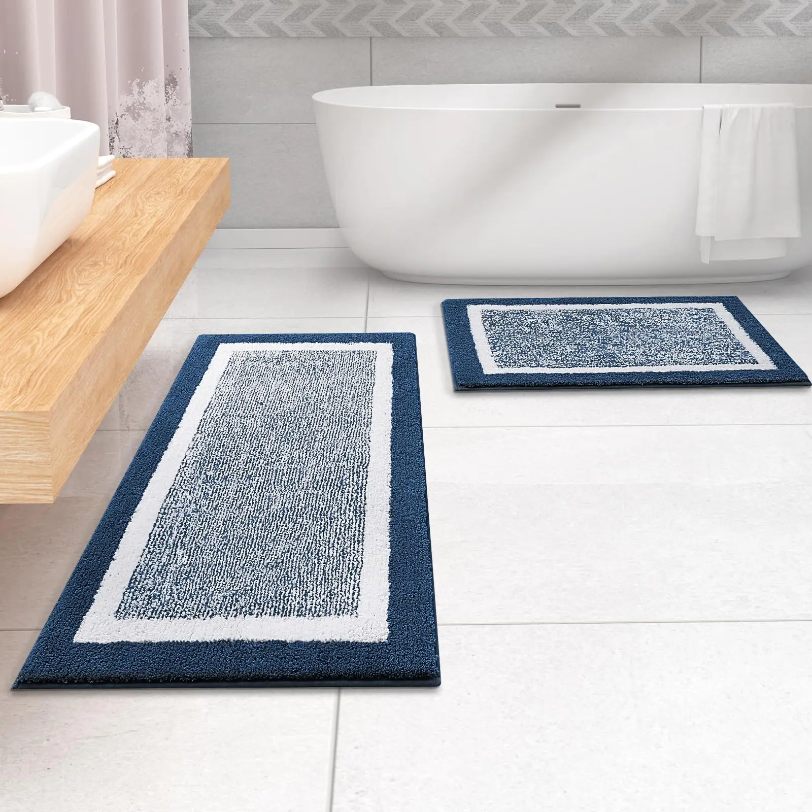 Olanly Non-Slips Bath Mats For Bathroom Microfiber Extra Soft Mats Rugs Machine Washable Floor Mats Easy To Dry For Bathroom Rug