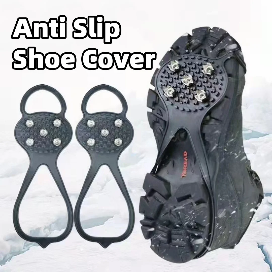 Snow Ice Claw Anti slip Shoe Cover Outdoor 8-Toothed Silicone Shoes Anti slip Cover Mountaineering Shoes Anti slip Ice Claw