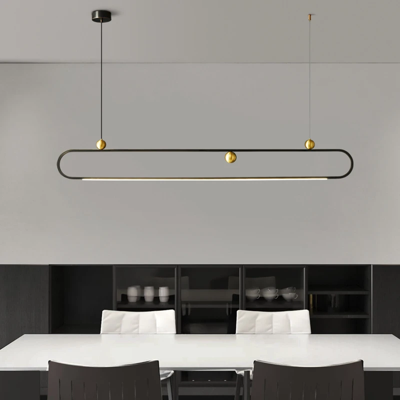 

Modern Minimalist LED Pendant Lights Art Line Designer Kitchen Dining Room Bar Table Decor Restaurant Hanglamp Cord Adjustable