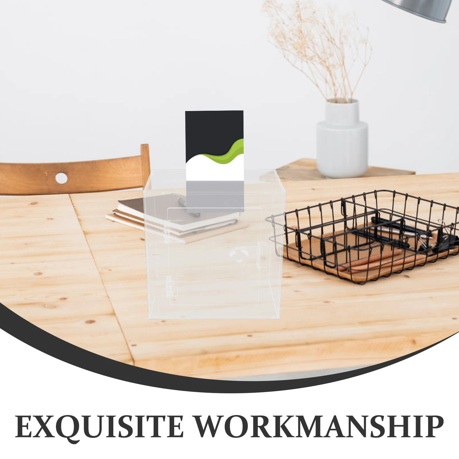 

Clear Acrylic Lockable Donation Box for Fundraising Suggestion Complaint Letter Public Voting Ballot Mail Collection Box