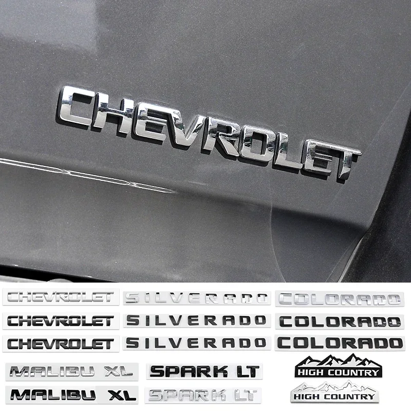 

3D ABS Emblem Car Body Rear Trunk Sticker Badge For chevrolet Colorado HIGH COUNTRY malibu XL silverado spark LT Accessories
