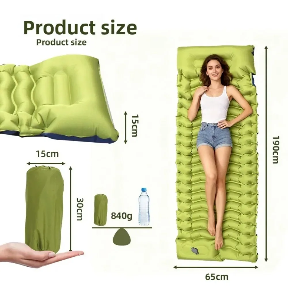 Camping Sleeping Mat Inflatable Mattress Outdoor Camping Foot-type Inflatable Mat Lightweight Composite Inflatable Camping Mat