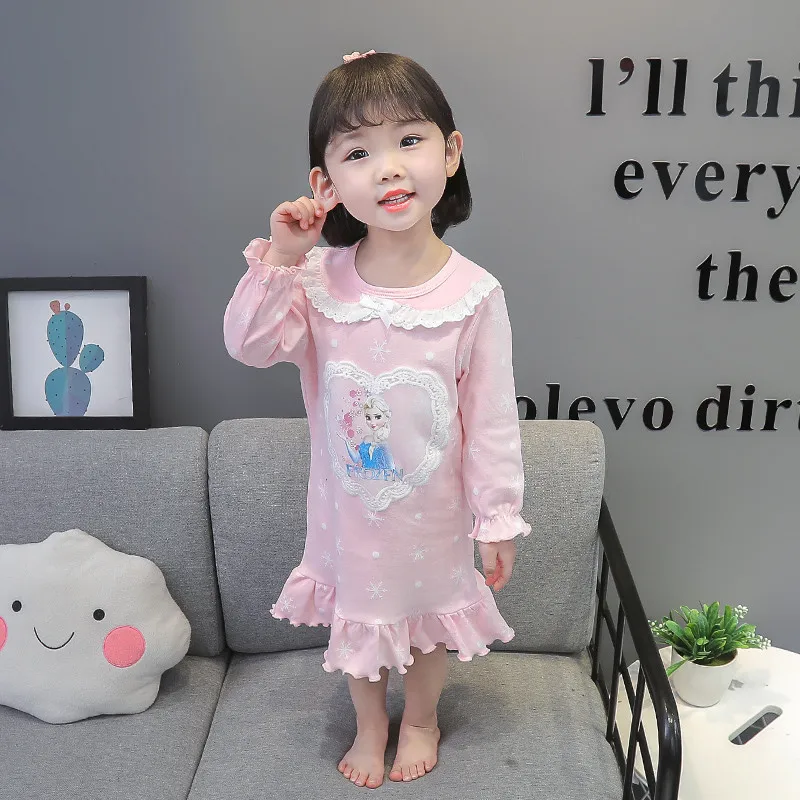 Girls Frozen Pajamas Kids Anna Elsa Cartoon Long Sleeve Clothing Set Baby Girls Casual Home Sleepwear Clothing Nightgown Suit