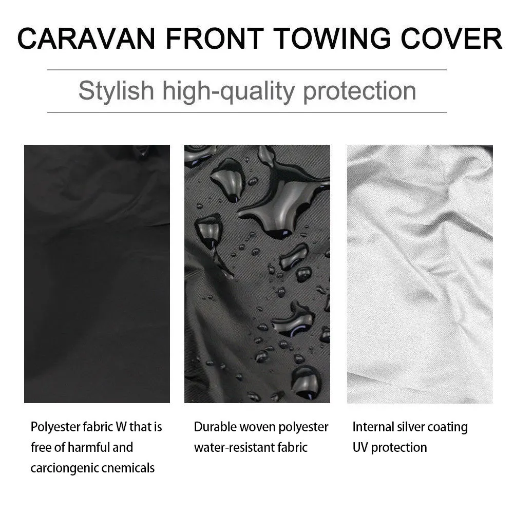 Universal Caravan Hitch Cover Waterproof Polyester Trailer Cover with Adjustable Straps