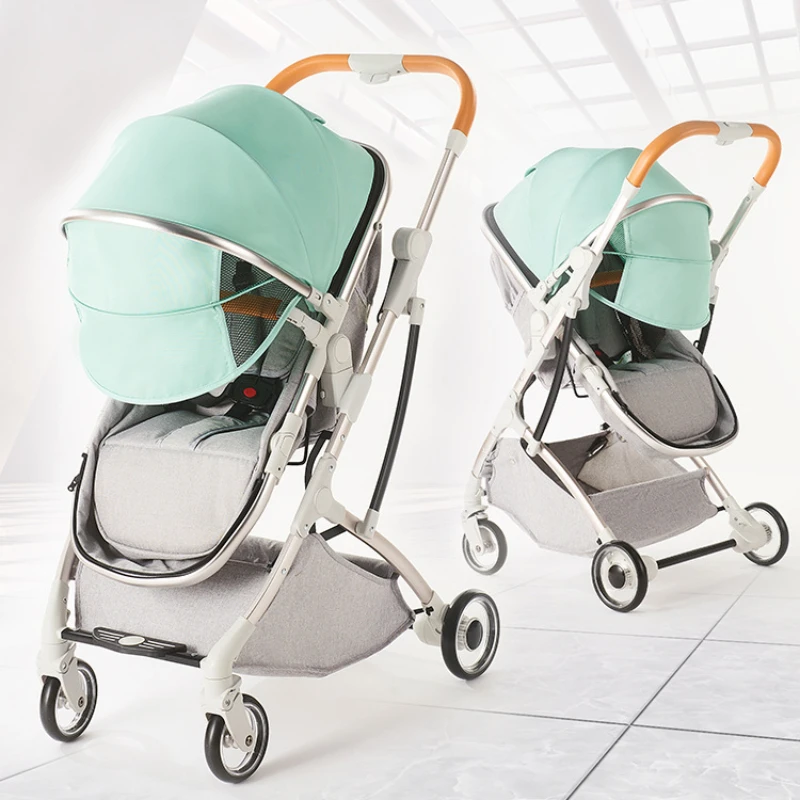 Passeggino per bambini bidirezionale ad alto paesaggio ammortizzante passeggino leggero multifunzionale passeggino con schienale regolabile