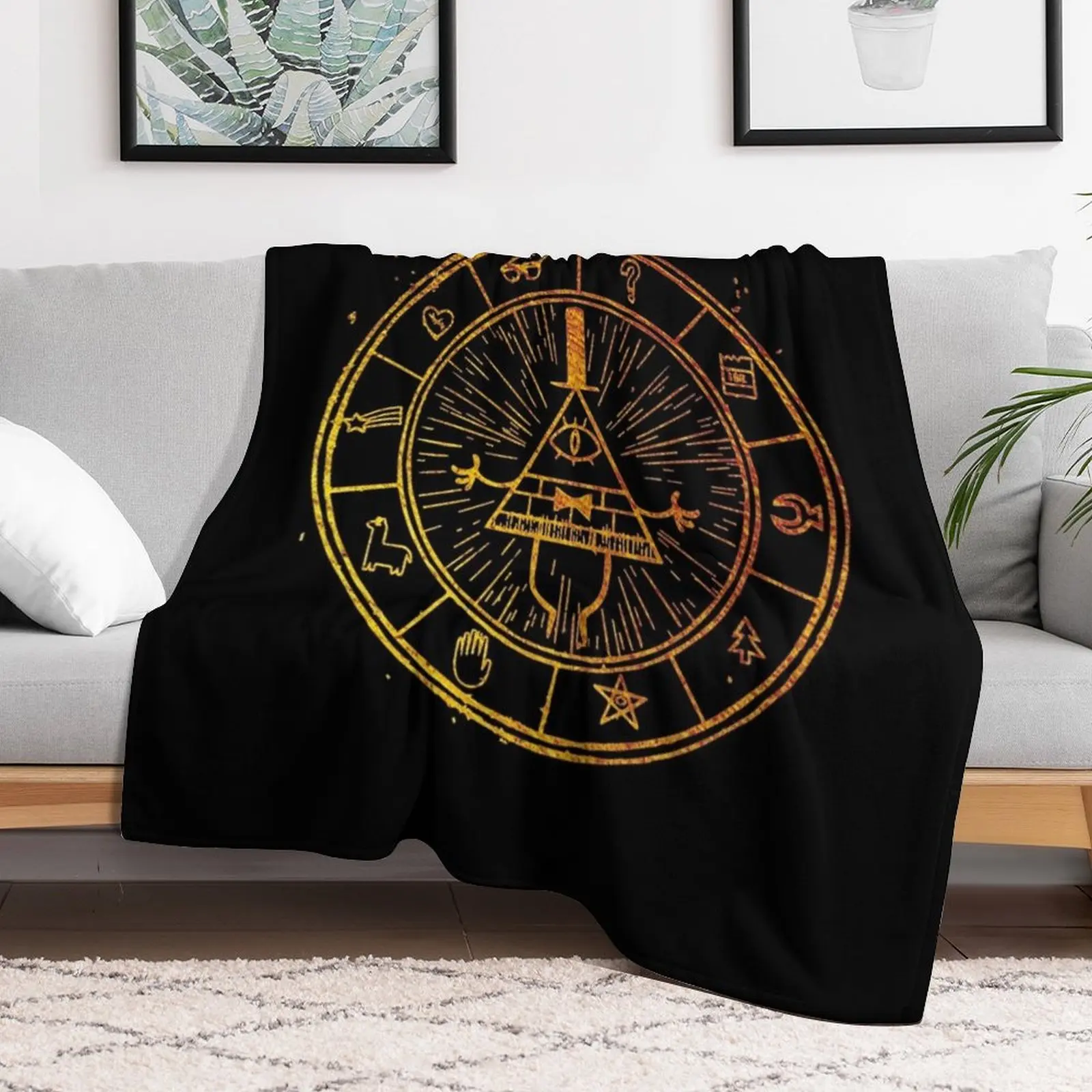 The Bill Cipher Wheel Throw Blanket Softest cosplay anime Beautifuls Bed linens Blankets