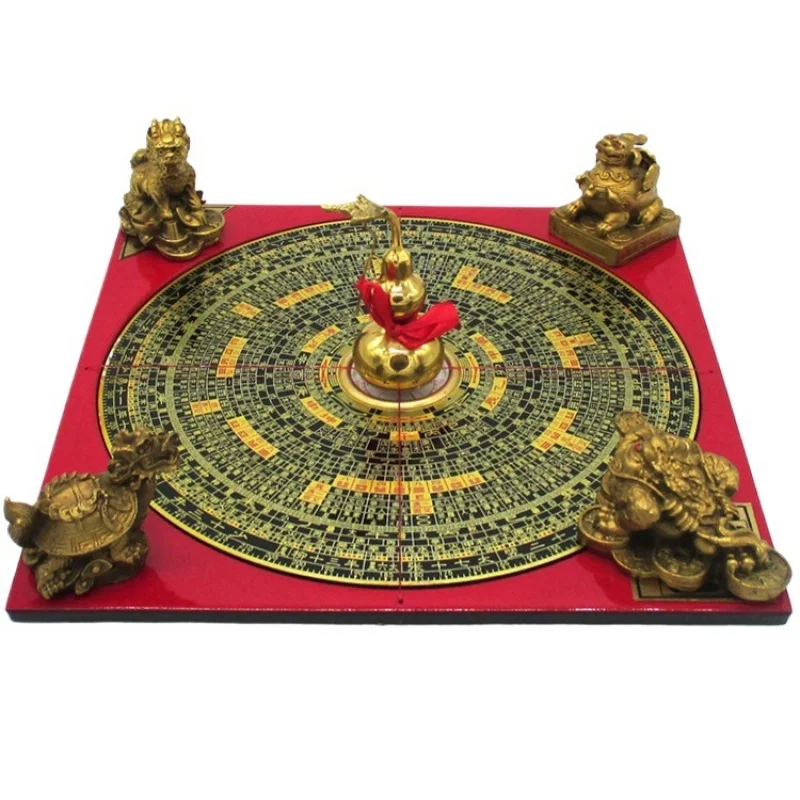 Brass gourd, dragon turtle, golden toad, pixiu, compass, qilin, five elements array, home decoration crafts and ornaments