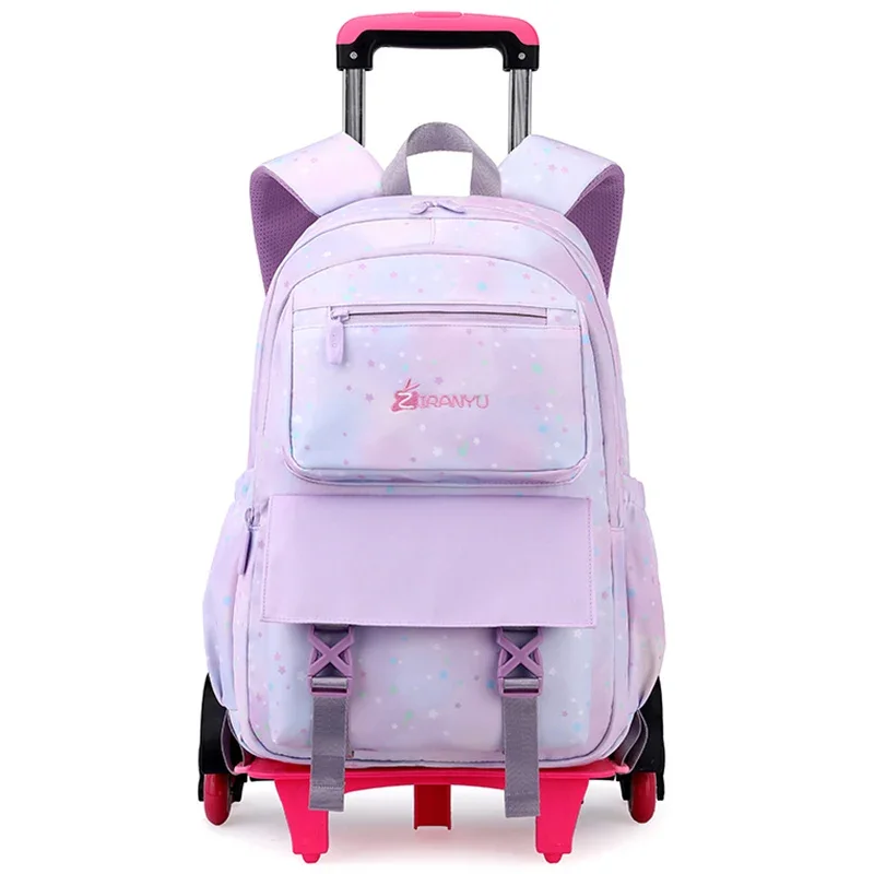 New School Bags for Girls Backpack Rolling Zaino Scuola Elementare Trolley Mochilas Escolares Para Adolescentes Bolsa Feminina