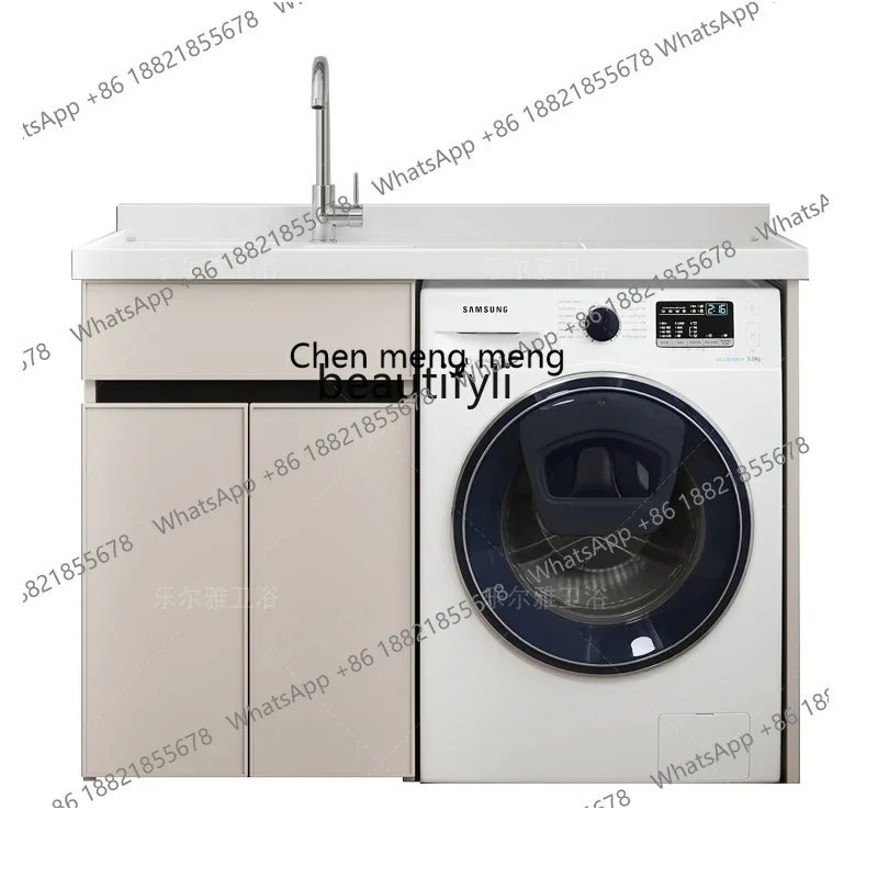 scn8617 plus-Sized Basin Pool Alumimum Washing Machine Cabinet Balcony Combination Partner Washing Machine Sink Pool Wash Wardro
