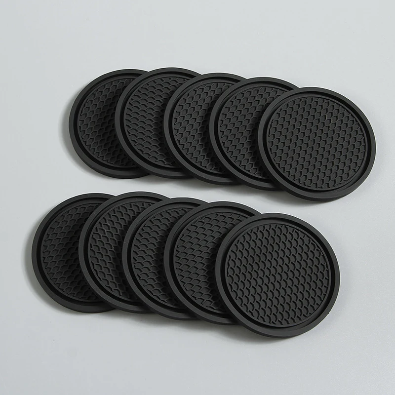 Non-slip Water Cup Pad Diamond Rhinestone Rubber Mat for Bottle Holder Coaster Auto Interior Storage Anti-skid Cup Holders 7cm