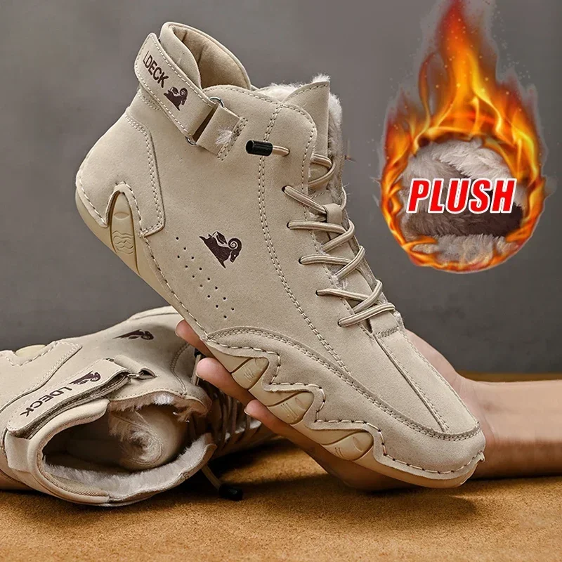 

Sports Shoes Men's Winter 2023 New Casual Shoes High Top Hiking Winter Warmth Fur Designer Fashion Casual Lace Up Shoes