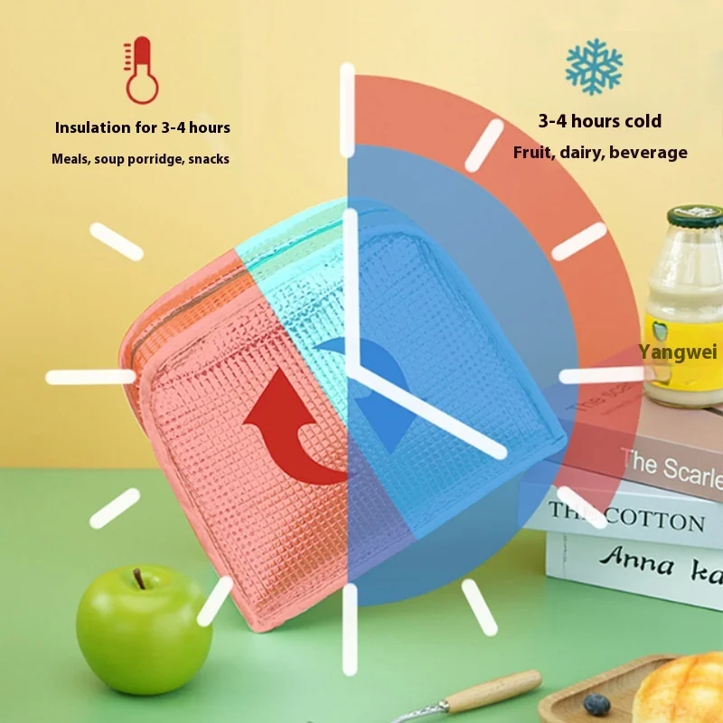 1 stücke Tragbare Thermische Lunch Box Tasche Floral Cord Mittagessen Tasche Gedruckt Lebensmittel Handtaschen Wasserdichte Büro Kühler Eis Isolierte Fall – Detail 3