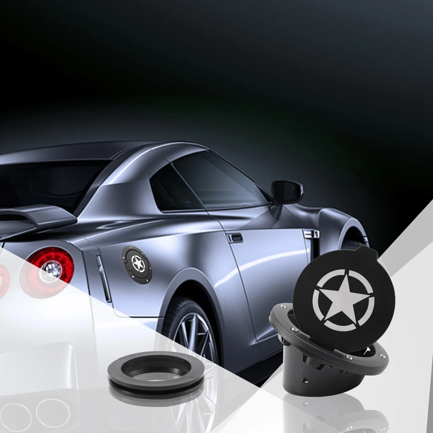 غطاء غطاء خزان الغاز لسيارة جيب رانجلر ، غطاء خزان الوقود ، غير محدود ، بابين ، إكسسوارات سيارة