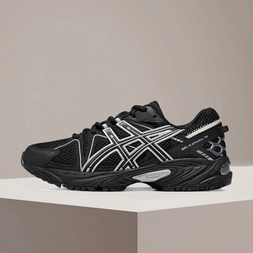 ASICS Gel-Kahana TR Low-Top Sneakers Black/Silver Comfort Dura Non-Slip Wear-Resistant for Unisex Fit Colorway 1203A390-001