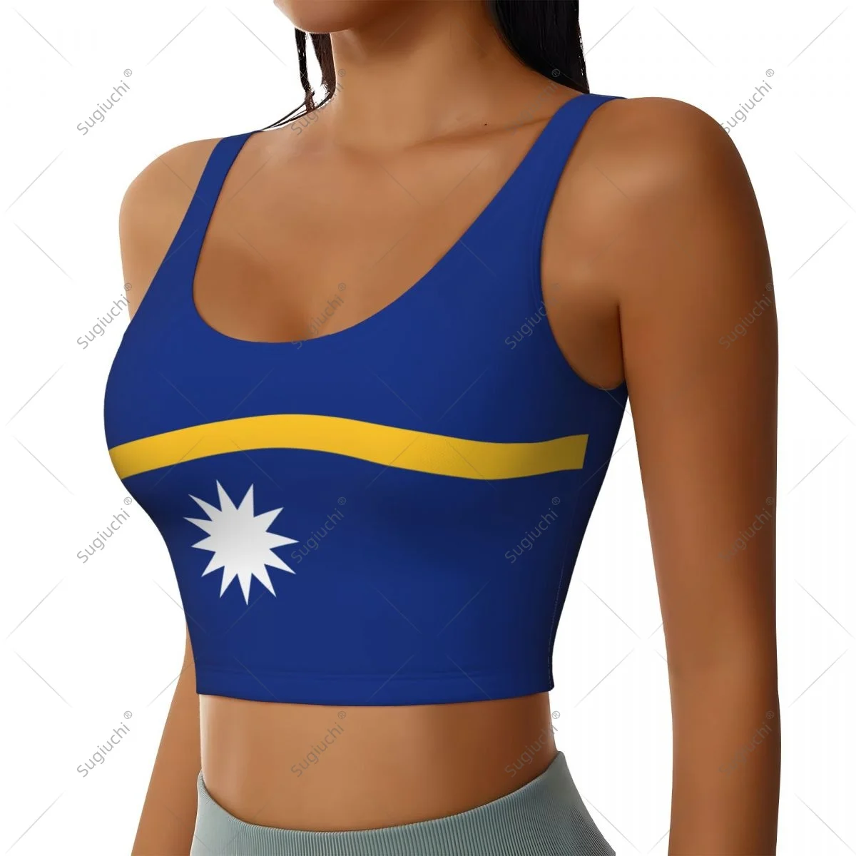 Nauru Flag Women Girl Activities Sports Vest for Female Yoga Vest Workout Vest Lightweight Trendy