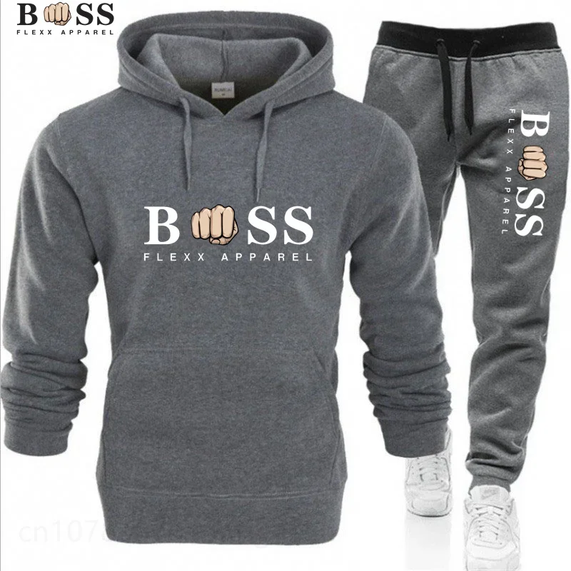 New Autumn Winter Men Women Tracksuit Hoodies + Pants 2Pcs Sets Suit Fashion Trend Hip Hop Y2K Clothing Sportswear Sweatshirts