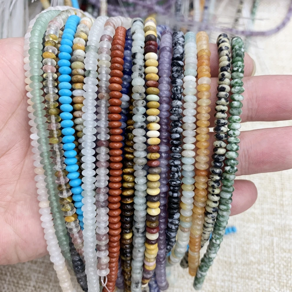 Natural Stone Seed Beads 2x4mm Loose Beads for DIY Jewelry Making - Bracelets Necklaces