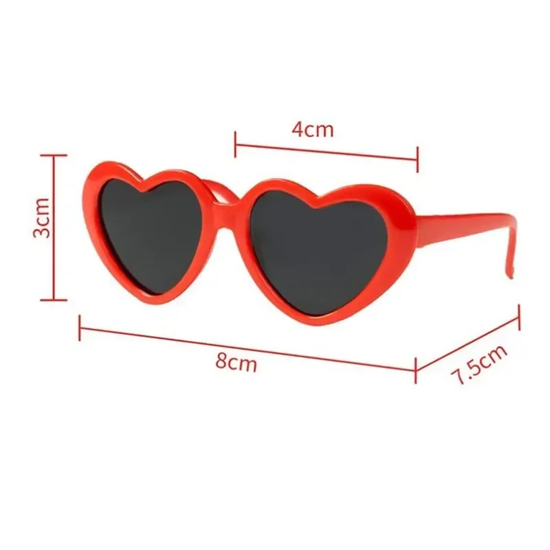 Gafas de sol con forma de corazón para perros y gatos, lentes de sol con lazos para mascotas, decoración para el pelo de mascotas, accesorios para