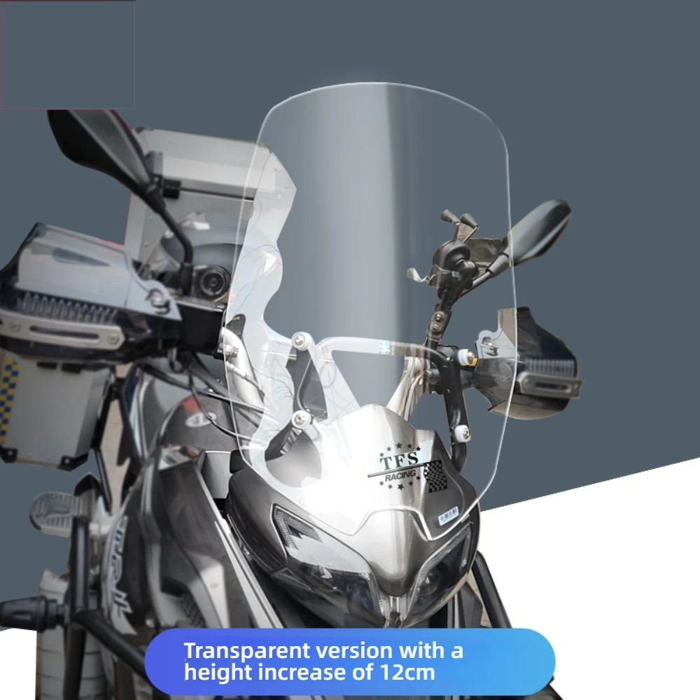 For Benelli TRK251 modified windshield, front windshield panel raised, widened, and protected from rain