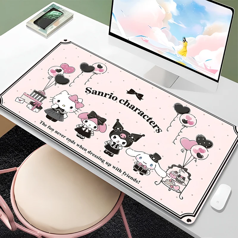 

Aesthetic Mouse Pad Gamer Extended Keyboard Pad Kuromi 90x40cm Non-Slip Mousepad Anime Gaming My Melody Office Computer Desk Mat