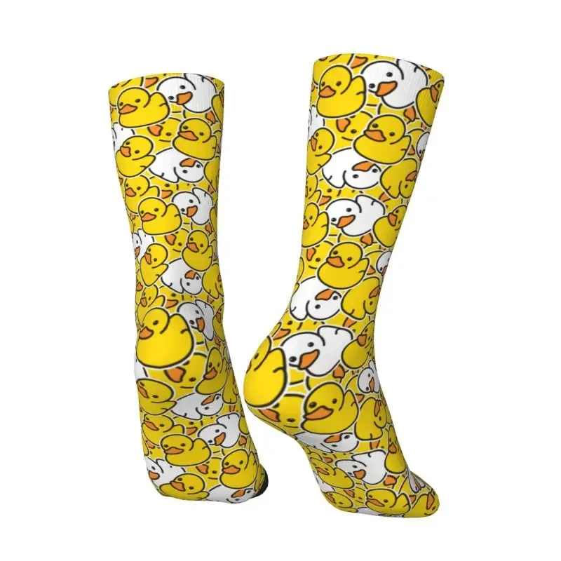 Calcetines con estampado 3D de patos de goma para hombre y mujer, calcetín Unisex divertido, transpirable, ideal para baloncesto