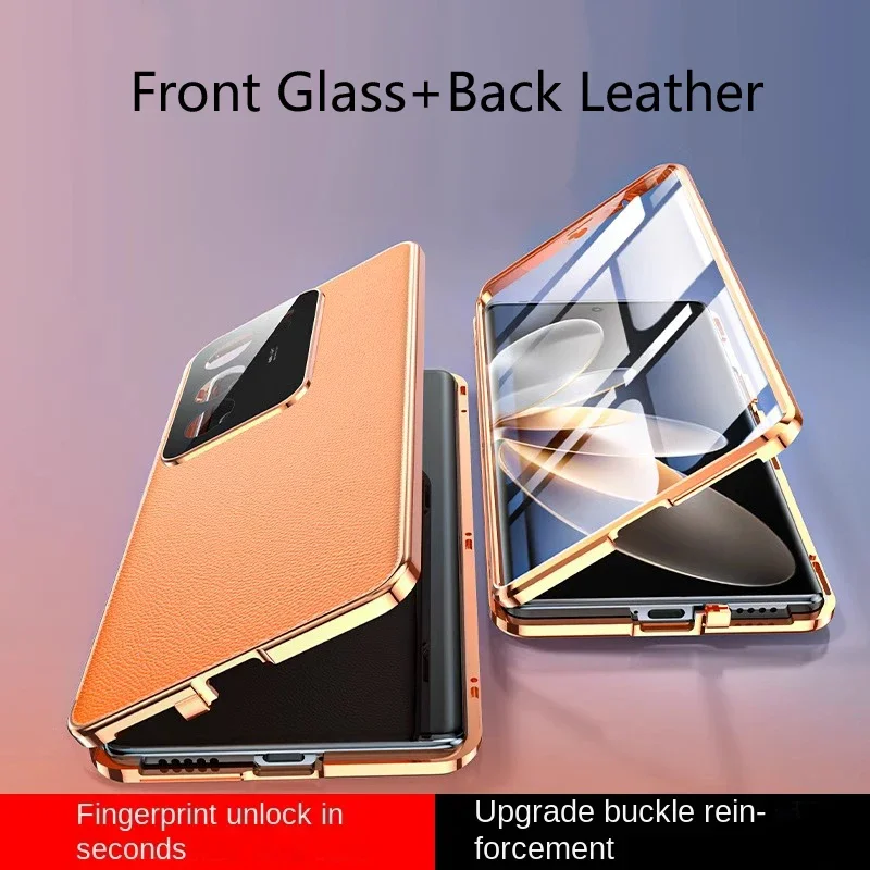 เคสโทรศัพท์หนังกระจกนิรภัยสองชั้นสำหรับ OPPO A78 A79 A80 A98 F23 A5x A3 Pro 5G 4G Find X8 Pro พร้อมป้องกันเลนส์