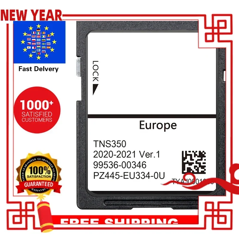 Update EU UK Map 2021/2022 Navigation GPS SD Card for Toyota TNS350 Auris Corolla Hilux Land Cruiser 150 Vehicle PZ445-EU334-0U