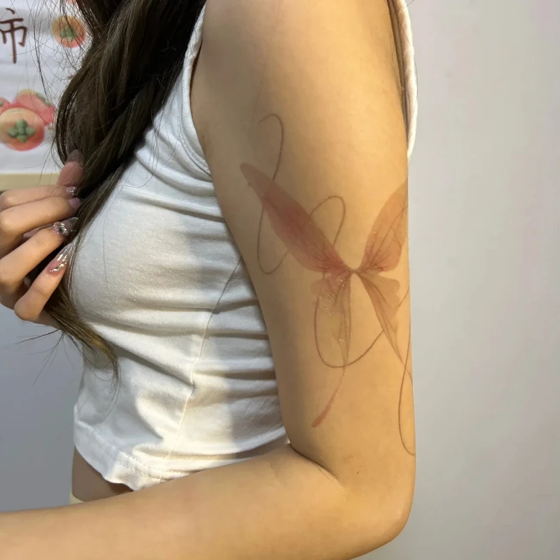 Y2K Dopamine Colorful Butterfly Sticker Romantic Fairy Temporary Tattoo Art Fake Tattoo for Women Arm Sexy Tatuajes Temporales