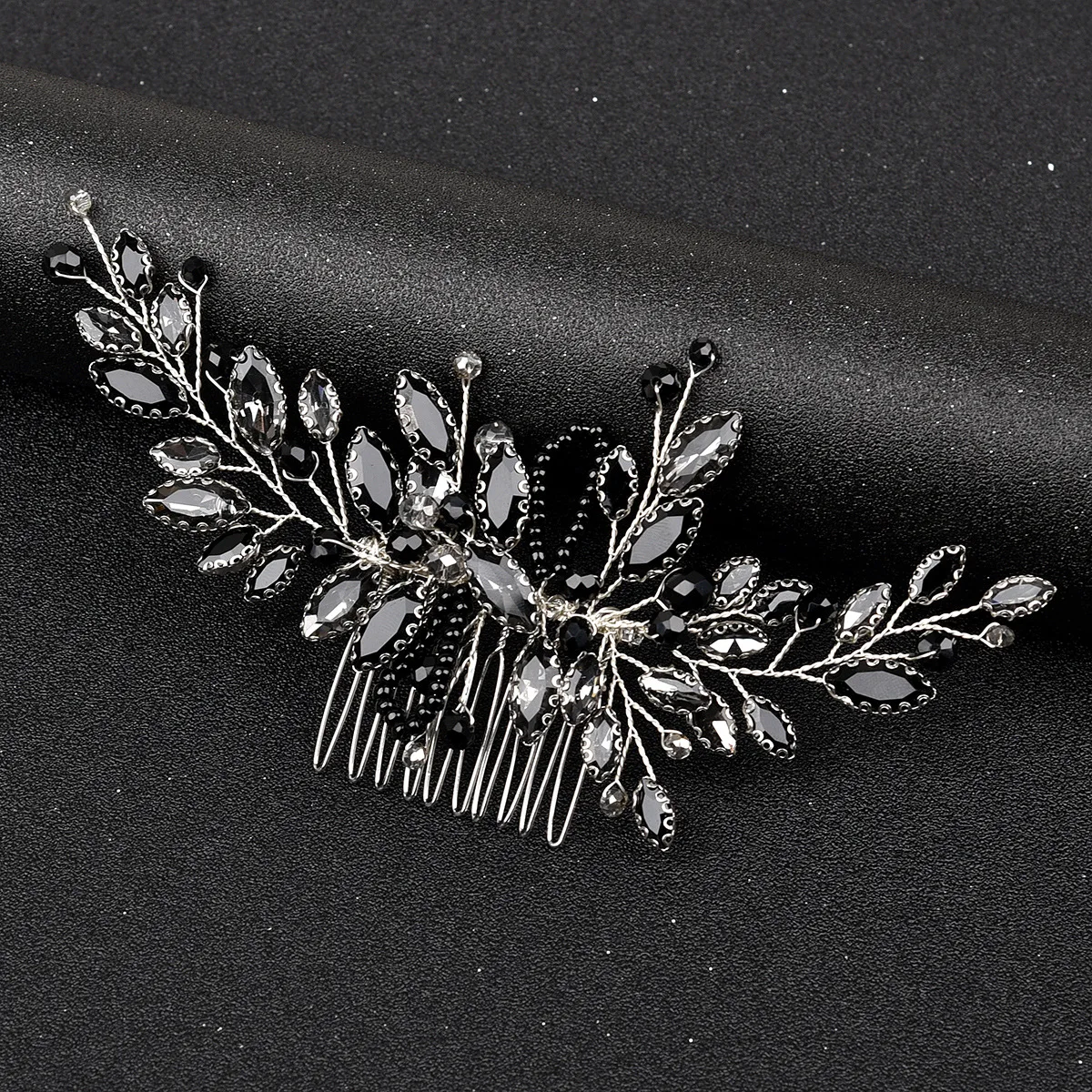 Luxury Bridal Leaf Hair Combs Rhinestone Hair Accessories for Women New Flower Crystal Princess Traia Headpiece Wedding Jewelry